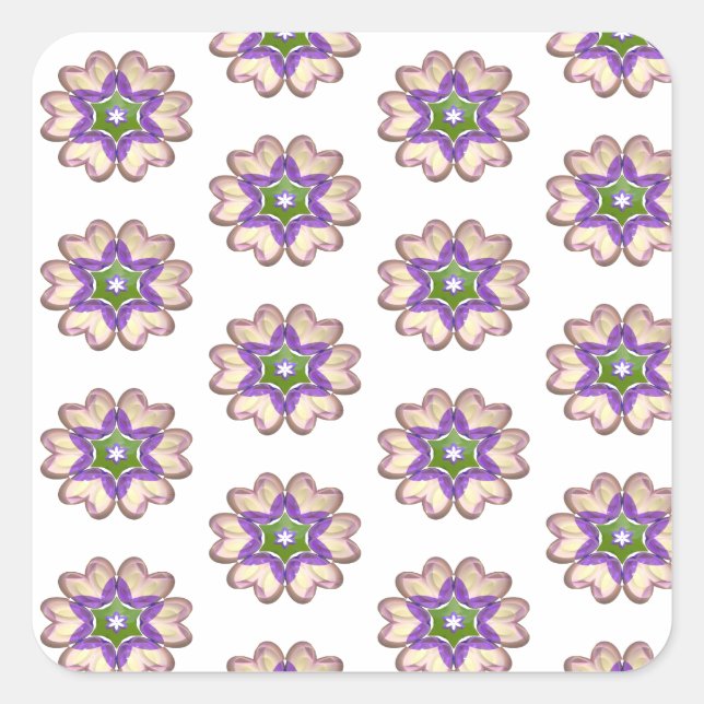 Blumenkleber Quadratischer Aufkleber (Vorderseite)