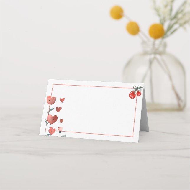 Blumenkochetikett für Wasserfarben oder Platzkarte (Vorderseite)