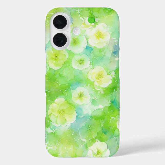 Blumenkoffer, grün und gelb Case-Mate iPhone hülle (Rückseite)