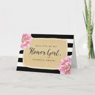 Blumenkohl Blume Girl Card/Champagner Einladung