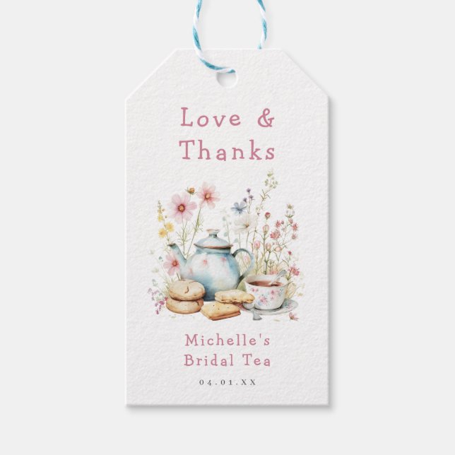 Blumenkohl Brautparty Tee Party Geschenkanhänger (Vorderseite)