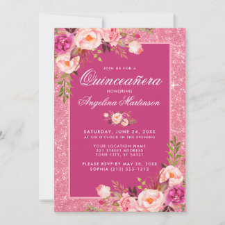 Blumenkohl - Glitzer Einladung