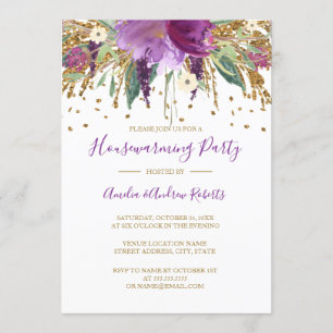 Blumenkohl-Glitzer Sparkling Amethyst Housewarming Einladung
