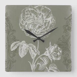 Blumenkohl I Quadratische Wanduhr
