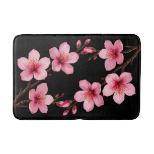 Blumenkohl-Kirsche Blüten Rosa Schwarz Badematte