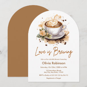 Blumenkohl Liebe ist Brown Coffee Brautparty Einladung