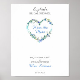 Blumenkohl mit Blätter in Blau Poster