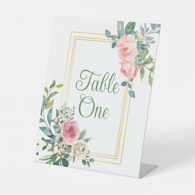 Blumenkohl oder Hochzeitsfeiern Tischnummern Sockelschild (Vorderseite)