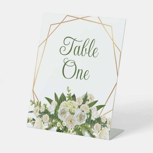 Blumenkohl oder Hochzeitsfeiern Tischnummern Sockelschild (Vorderseite)