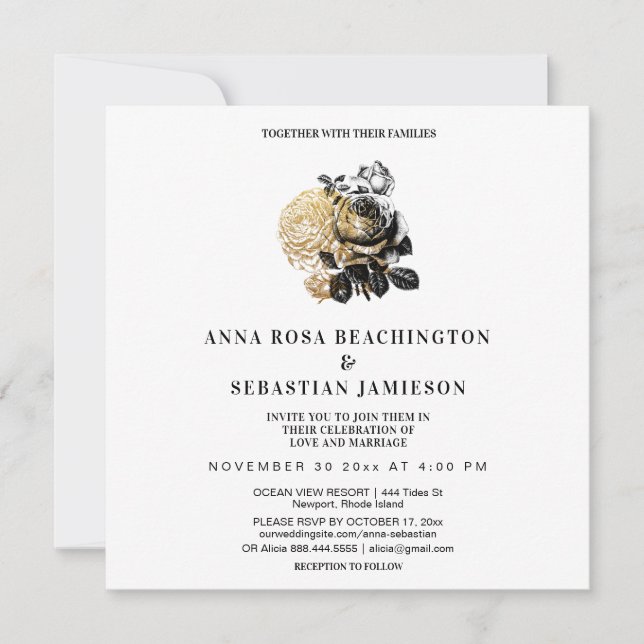 ~* Blumenkohl-Rose FOTO AR8 UAWG Hochzeit Einladun Einladung (Vorderseite)