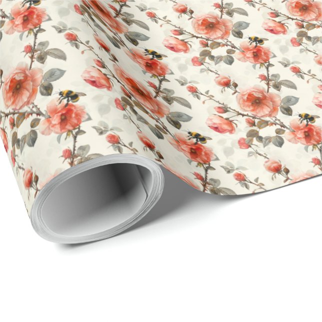 Blumenkohl-Rose mit Botanischem Geschenkwrap für H Geschenkpapier (Rolleneckpunkt)