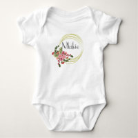 Blumenkohl Rose Personalisiert Name Baby Bodysuit