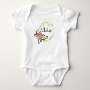 Blumenkohl Rose Personalisiert Name Baby Bodysuit Strampler