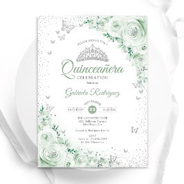 Blumenkohl Rose Quinceanera Einladung