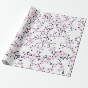 Blumenkohl Sakura Rosa Weißes Muster Geschenkpapier