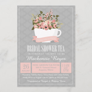 Blumenkohl Teacup Brautparty Einladung