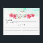 Blumenkohl Tee Tee Blumenkohl Rezept Karte<br><div class="desc">Hübsche Aquarellpinke Blume & Tea Pot Set Rezept Card. Die Vorderseite der Karte hat Platz für den Titel des Rezeptes,  aus der Küche der & Zutaten. Die Rückseite hat eine Linie für die Richtung. Entsprechende Einladungen sind in unserem Shop erhältlich</div>