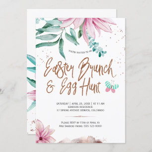 Blumenkohl und Eierjagd Magnolie Einladung