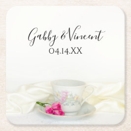 Blumenkohl und Rosenhochzeit Rechteckiger Pappuntersetzer