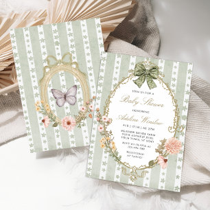 Blumenkohl Vintage Babydusche Einladung