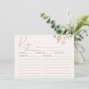 Blumenkohl-Wildblumen Brautparty Rezept-Karte Einladung