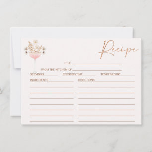 Blumenkohl-Wildblumen Brautparty Rezeptkarte Einladung