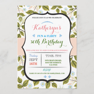 Blumenkohle 50. 40. Geburtstag Party laden ein Einladung