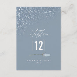 Blumenkohle Glitzern Hochzeiten Tischnummer Blue2