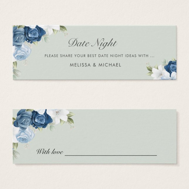 Blumenkohlkarte für das Hochzeitdatum (Vorne & Hinten)