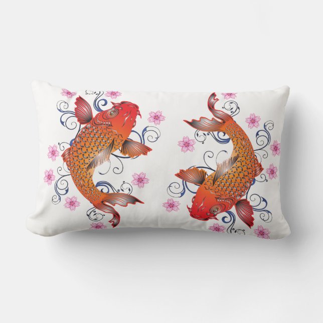 Blumenkoi Karpfen Lendenkissen (Vorderseite)