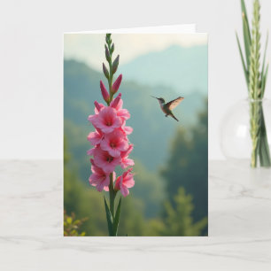Blumenkolibri-Geburtstagskarte Karte