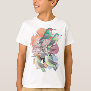 Blumenkolibris mit Blumen T-Shirt