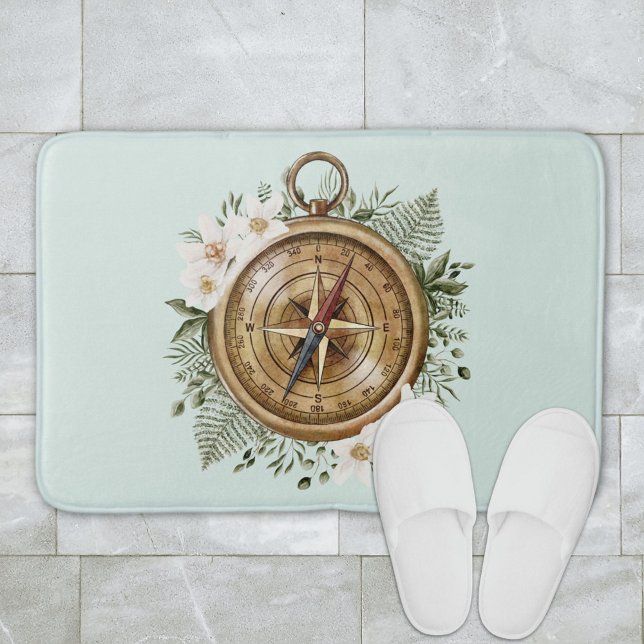 Blumenkompass Badematte (In situ bathroom floor)