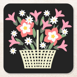 Blumenkorb Rechteckiger Pappuntersetzer