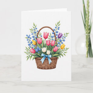 Blumenkorb Wasserfarbenkarte Karte