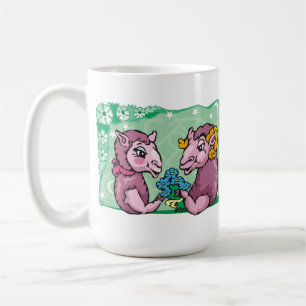 Blumenkorn mit Ziegen und violetten Blumen Kaffeetasse