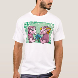 Blumenkorn mit Ziegen und violetten Blumen T-Shirt
