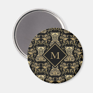 Blumenkorsett Damast-Muster Magnet