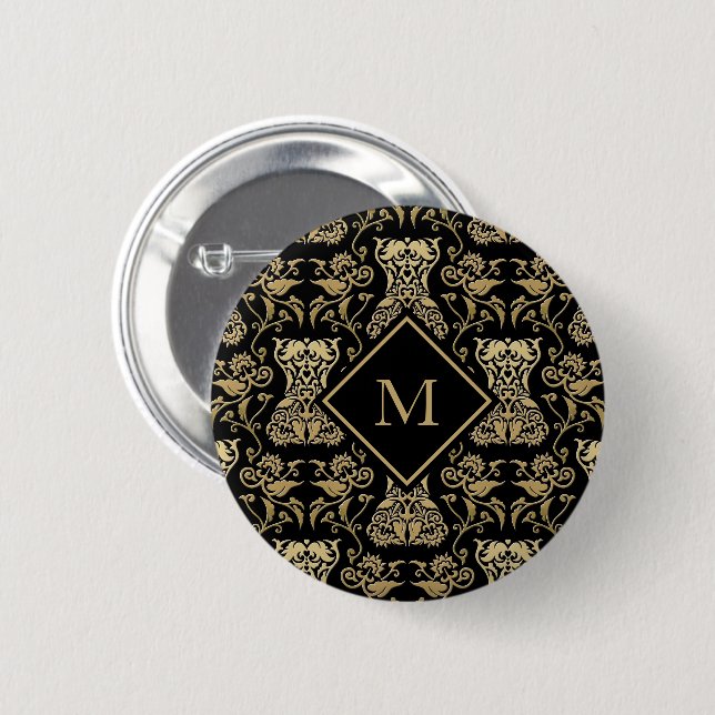 Blumenkorsett Damastmuster Button (Vorne & Hinten)