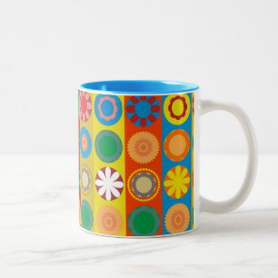 Blumenkraft in Reihen Zweifarbige Tasse