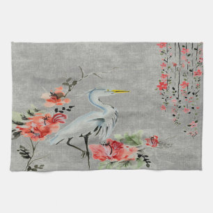 Blumenkranvogel des Küchentuches asiatischer Geschirrtuch