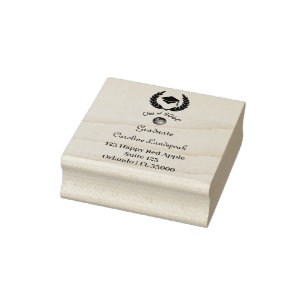 Blumenkranz-Abschlussmütze Rücksendeadresse Gummistempel