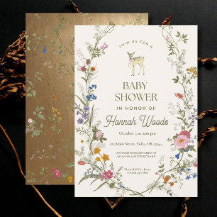 Blumenkranz Baby Shower Einladung