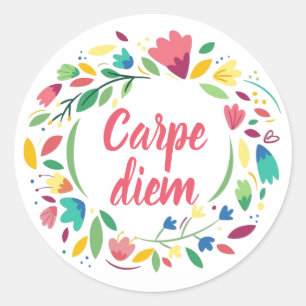 Blumenkranz Carpe Diem Aufkleber