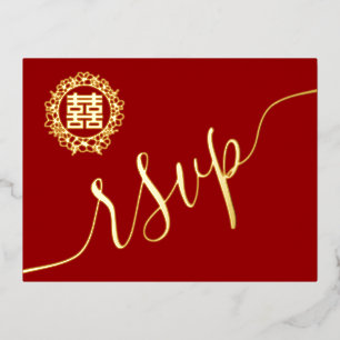 Blumenkranz Chinesische Hochzeitskarte Folie Einladungspostkarte