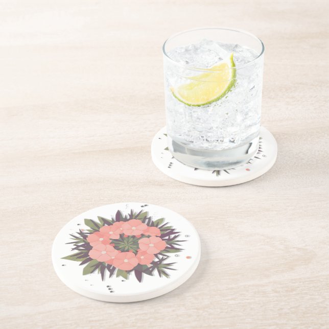 Blumenkranz der Harmonie Getränkeuntersetzer (Seite)