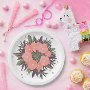 Blumenkranz der Harmonie Pappteller