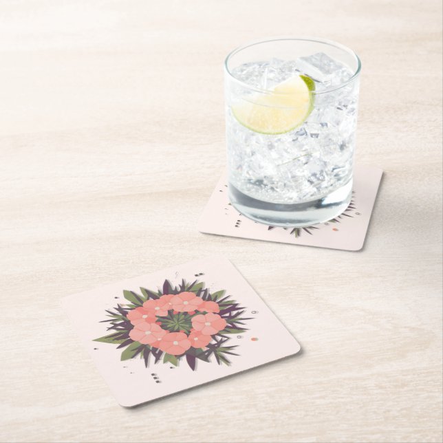 Blumenkranz der Harmonie Rechteckiger Pappuntersetzer (Vor Ort)
