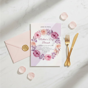 Blumenkranz-Design Muttertags-Brunch Einladung