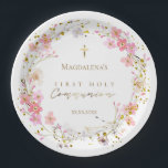 Blumenkranz Erste Heilige Kommune Pappteller<br><div class="desc">Erste Teller der heiligen Kommune</div>